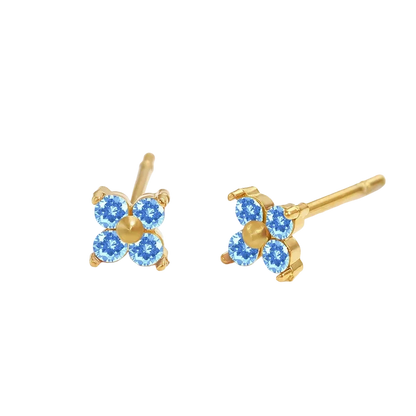Birthstone Flower Stud Earrings 🇬🇧