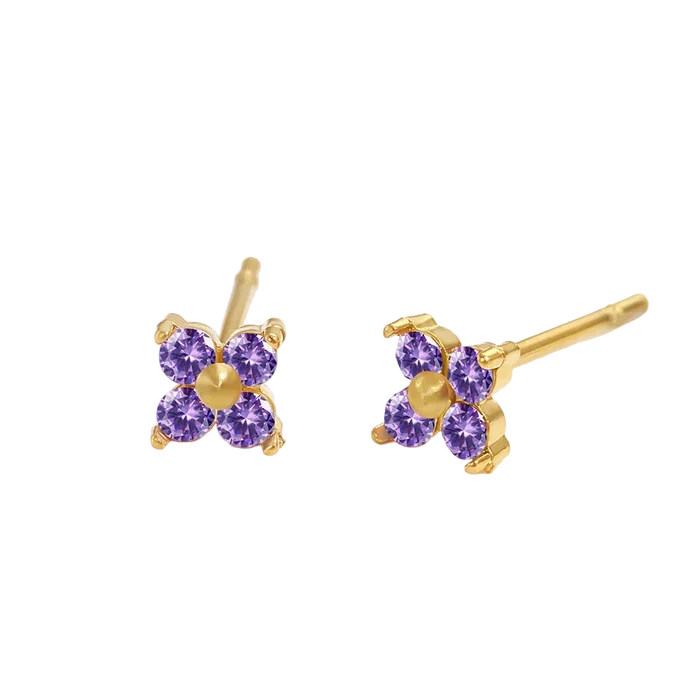 Birthstone Flower Stud Earrings 🇬🇧