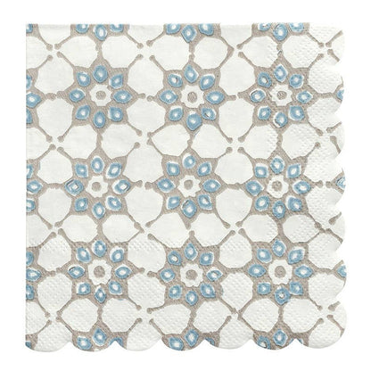 Blue Tile Ceramic Tray + Napkins