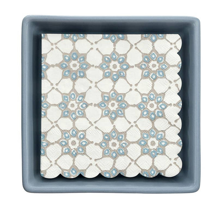 Blue Tile Ceramic Tray + Napkins