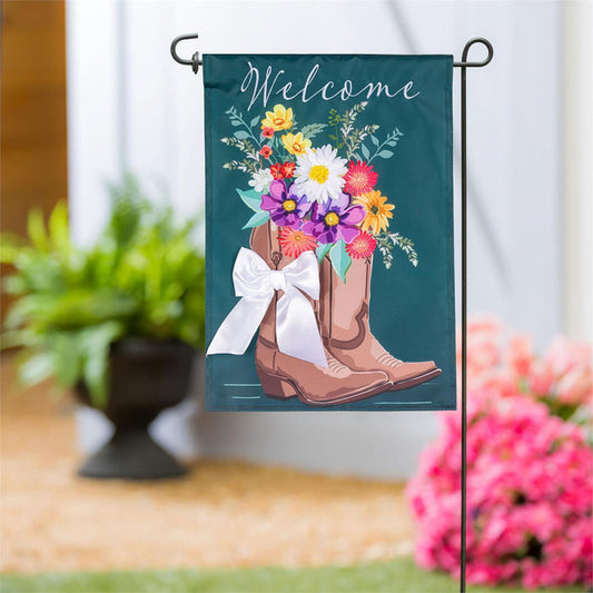 Boots And Bow Garden Flag