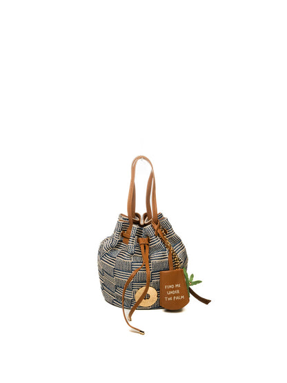 LE PANDORINE borsa a mano miriam blu/marrone PS2627B38 MIRIAM-C33