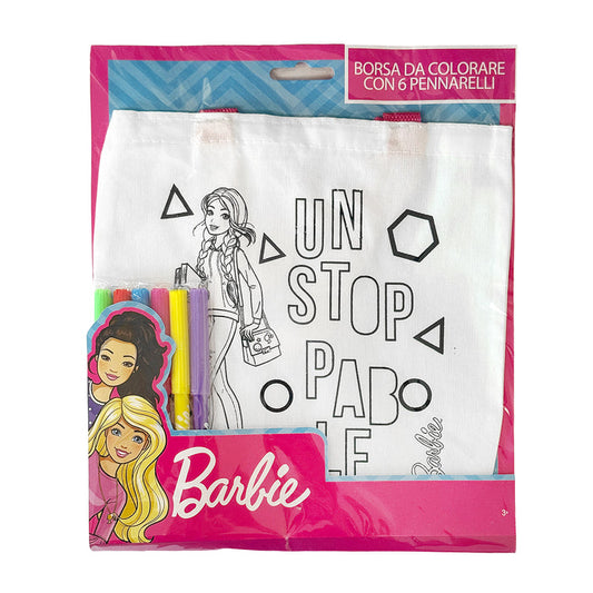BORSETTA DA COLORARE CON 6 PENNARELLI BARBIE