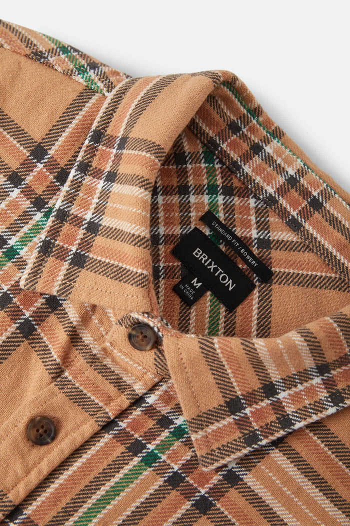 Men's Bowery Flannel in the color Khaki/Multi - Additional Laydown image