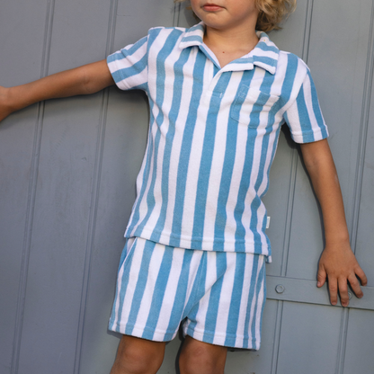 boys bay stripe french terry polo