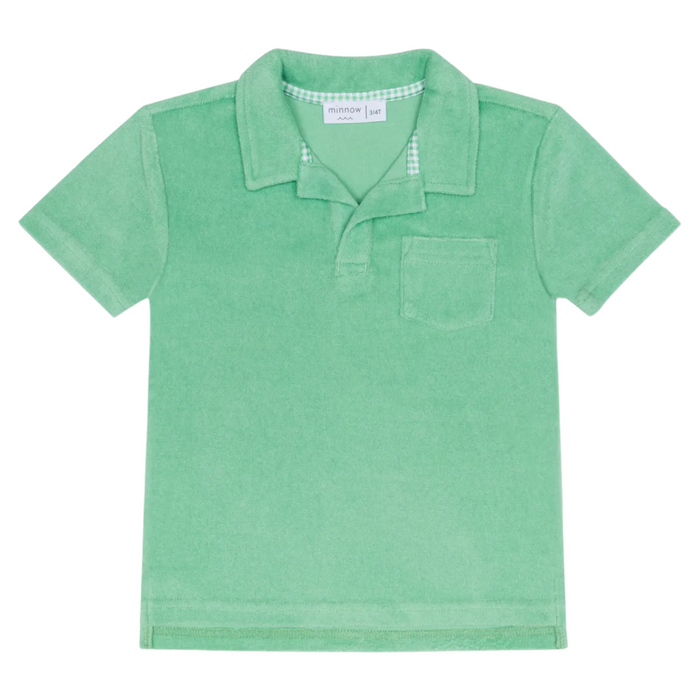 boys gustavia green french terry polo