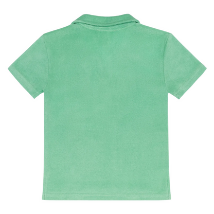 boys gustavia green french terry polo