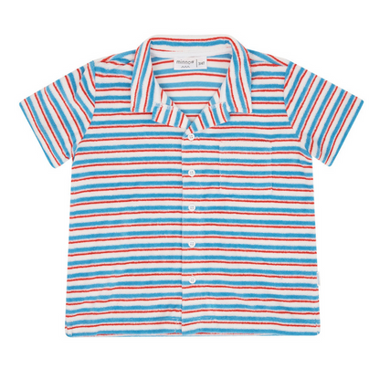 boys jetty stripe french terry button up