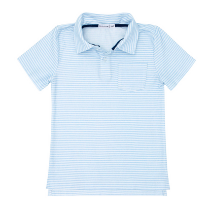 boys powder blue stripe cotton polo