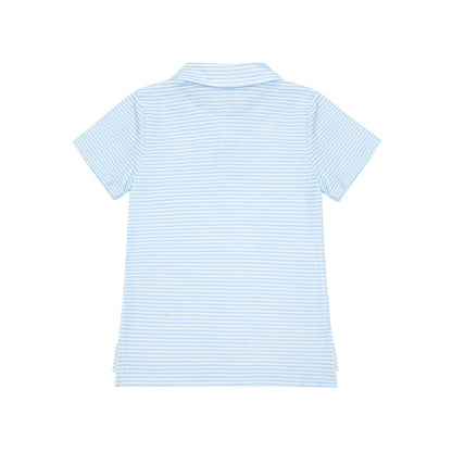 boys powder blue stripe cotton polo