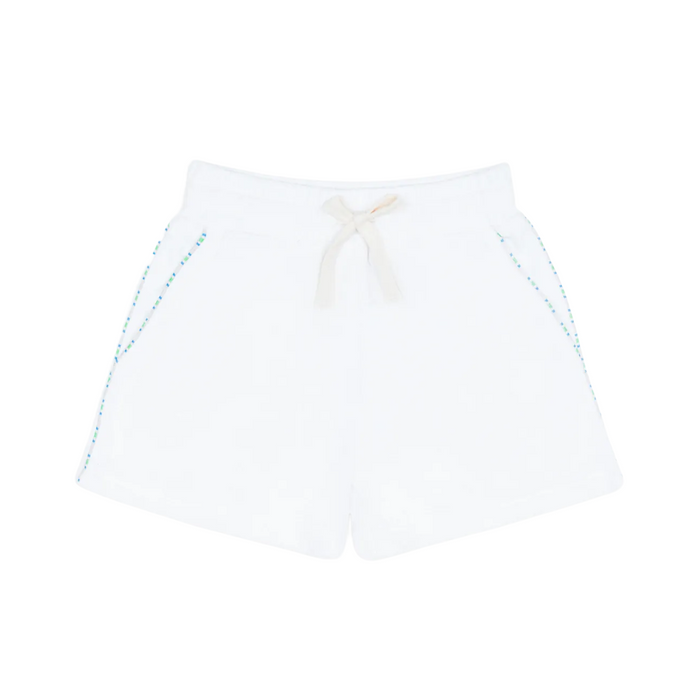 boys shell white french terry short