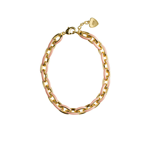 bracelet enamel link - pink