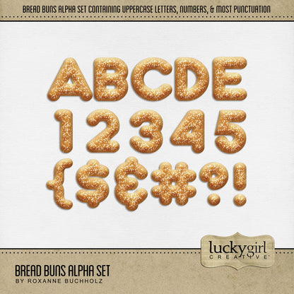 Showcase your favorite food, meals, restaurants, recipes, and cookbook favorites with these fun digital scrapbooking alphabet letters, numbers, and punctuation by Lucky Girl Creative digital art great for creating one-of-a-kind page titles. Great for backyard barbeques, hamburgers, and family cookouts! This alpha set consists of a full set of digital art uppercase letters A-Z, numbers 0-9, and most punctuation.