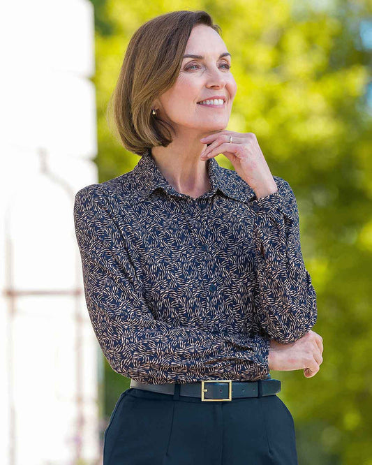 Brianna Patterned Viscose Long Sleeved Blouse - Country Collection