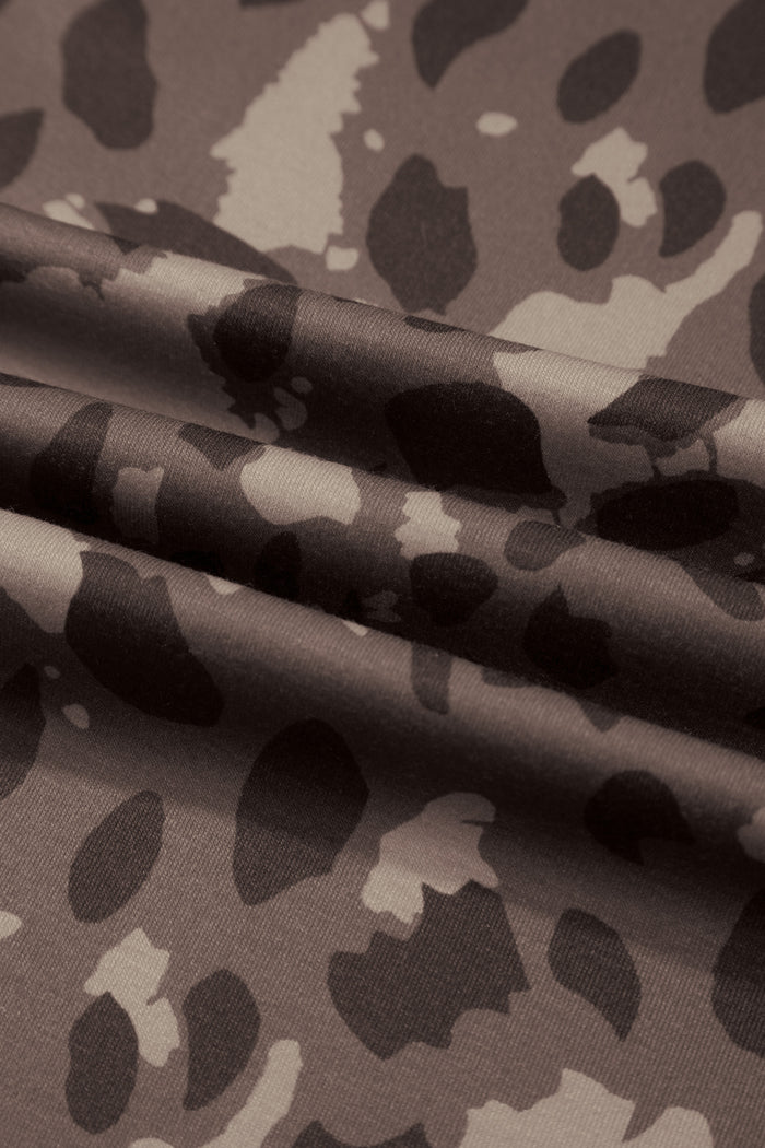 Brown Camo Print Wide Leg Casual Pants 🇺🇸