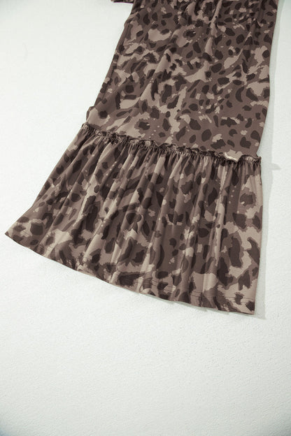 Brown Camo Print Wide Leg Casual Pants 🇺🇸