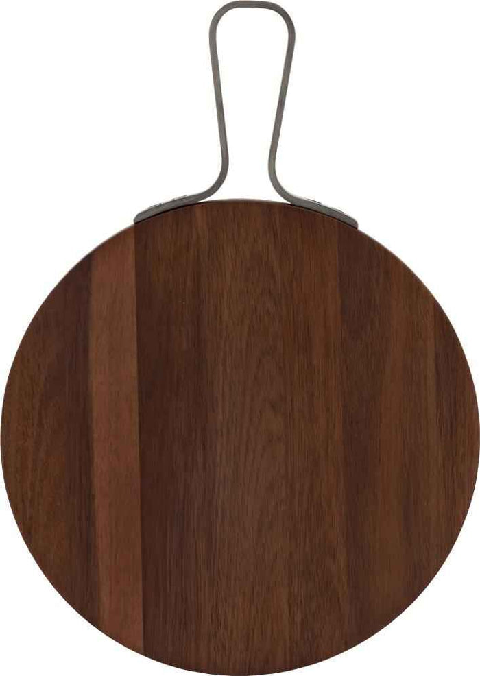 Browne - 12" Acacia Wood Round Serving Board With Handle - 571712