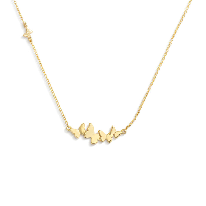 Butterfly Cluster Gold Necklace