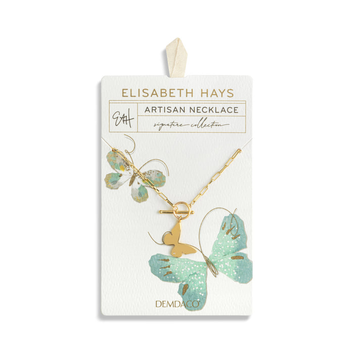 Butterfly Toggle Gold Necklace