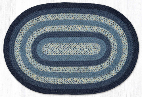 C-904 Navy/Mid-Blue/Ivory Braided Rug