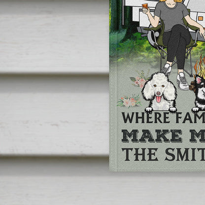 Camping Couple Welcome To Our Campsite - Gift For Dog Lovers - Personalized Custom Flag