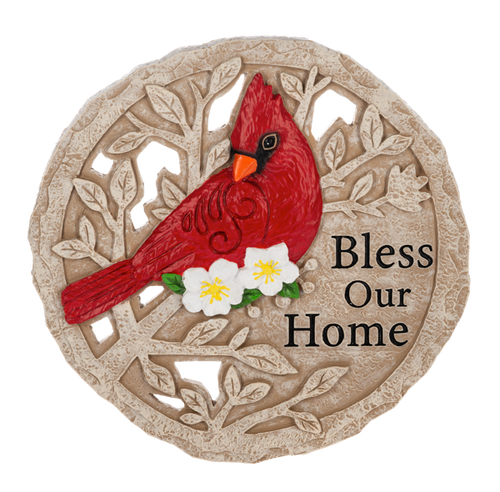Cardinal Stepping Stone - Bless Our Home