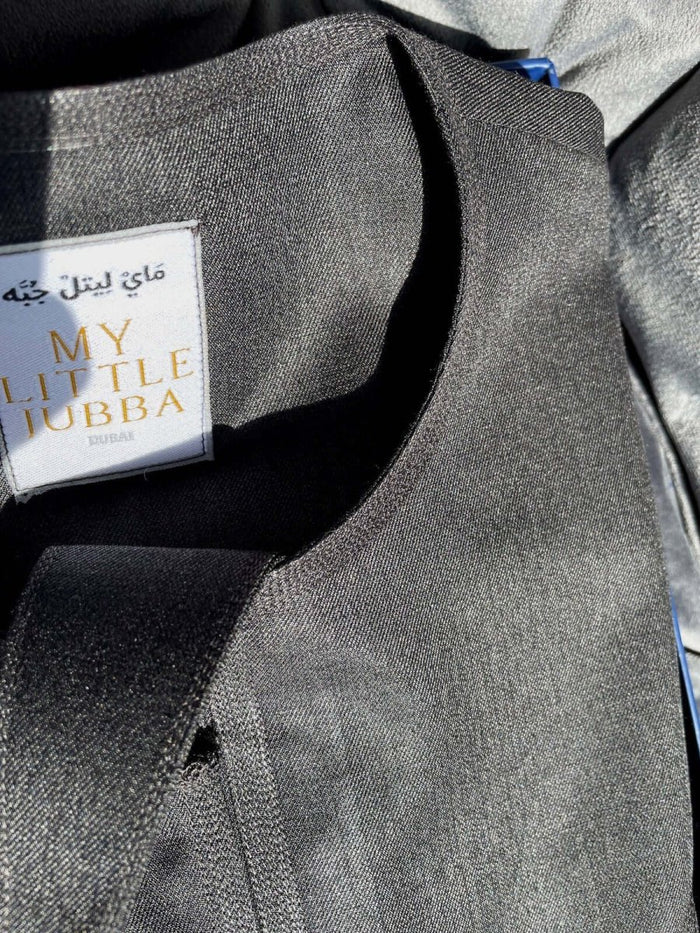 Charcoal Cashmere Wool Emirati Baby Jubba