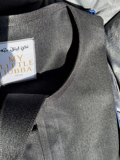 Charcoal Cashmere Wool Emirati Baby Jubba