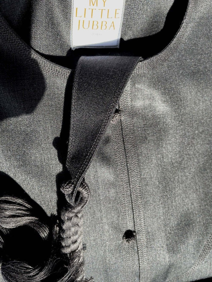 Charcoal Cashmere Wool Emirati Baby Jubba