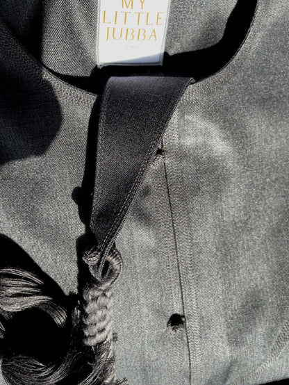 Charcoal Cashmere Wool Emirati Baby Jubba