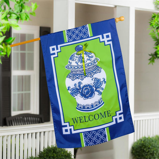 Chinoiserie Welcome House Flag