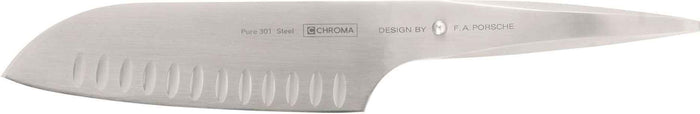 Chroma Knives - Silver 6.5-Inch Hollow Ground Santoku Granton Knife - P21