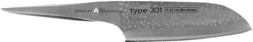 Chroma Knives - Silver 7.25-Inch Santoku Knife Hammered Finish - P02 HM