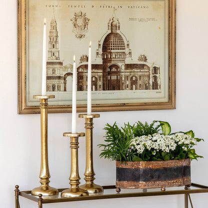 Classic Gold Cast Aluminum Candleholder, Medium