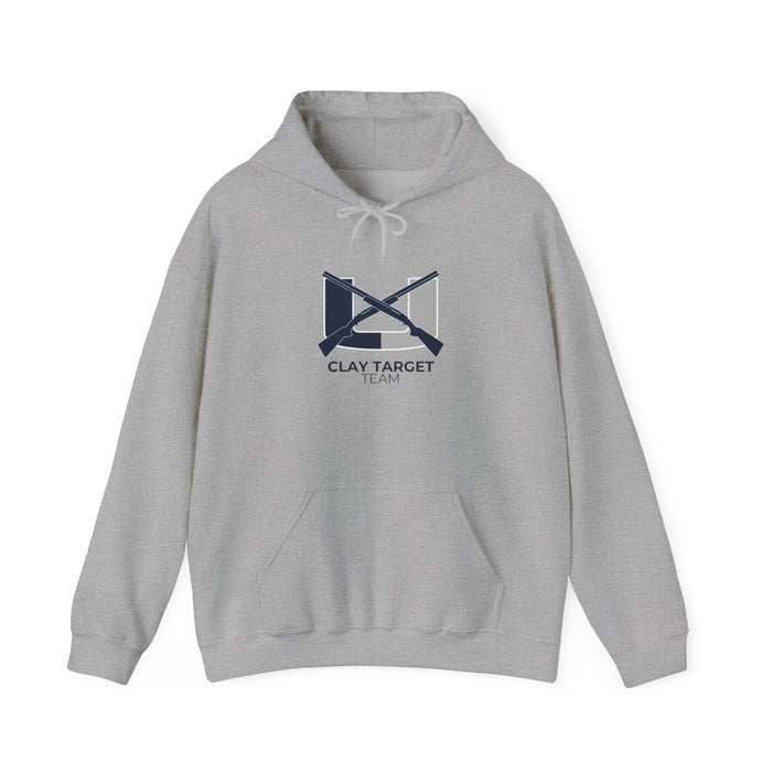 Clay Target Team Hoodie — Crossed Shotguns Logo Pullover - Adult