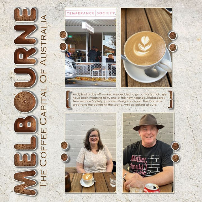 Coffee Cup Alpha Digital Scrapbook Kit