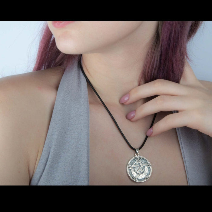 vkngjewelry Pendant Wicca Pentagram Pendant Sterling Silver Handcrafted Jewelry