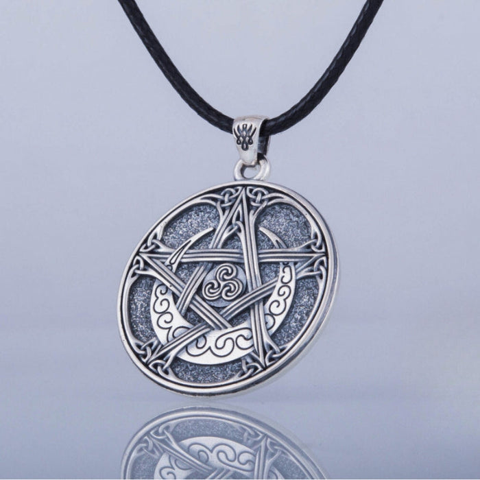 vkngjewelry Pendant Wicca Pentagram Pendant Sterling Silver Handcrafted Jewelry