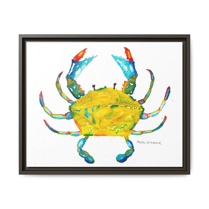 Colorful Crab Matte Canvas Print (Framed) - By Hayes Hitchcock