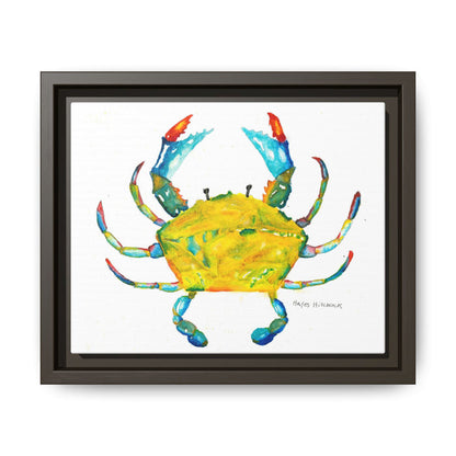 Colorful Crab Matte Canvas Print (Framed) - By Hayes Hitchcock