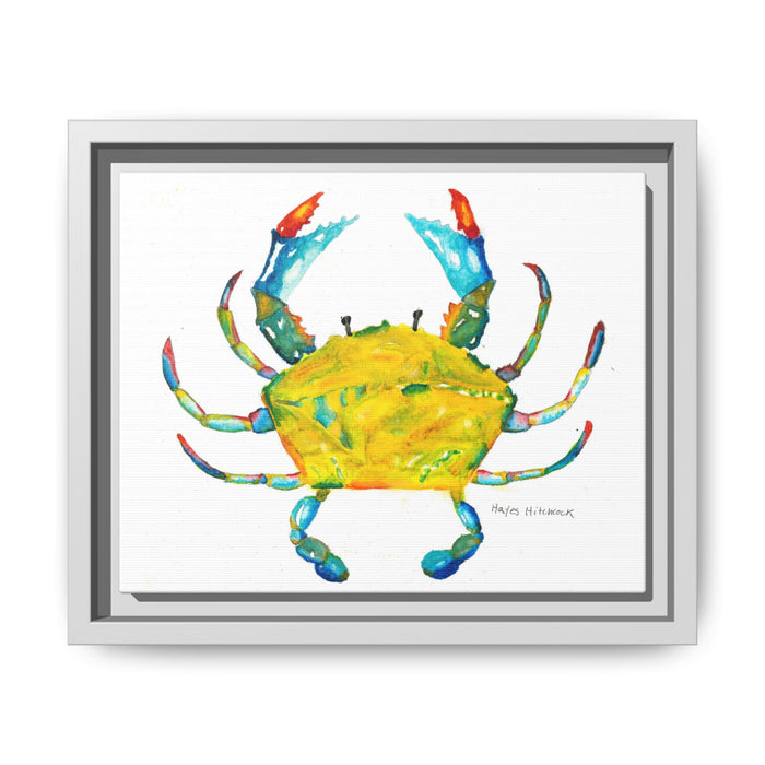 Colorful Crab Matte Canvas Print (Framed) - By Hayes Hitchcock