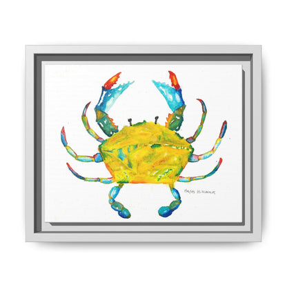 Colorful Crab Matte Canvas Print (Framed) - By Hayes Hitchcock