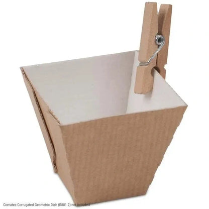 Comatec Mini Clothes Pin 1.3 inch pinned on carboard on white background.