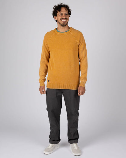 Coombe Mens Knitted Jumper in Yellow