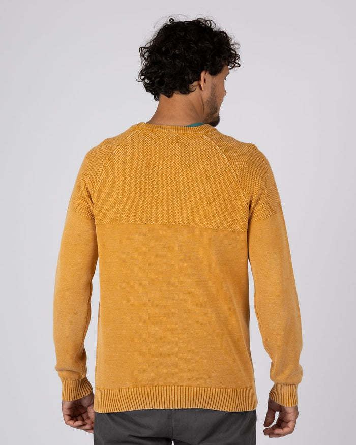 Coombe Mens Knitted Jumper in Yellow