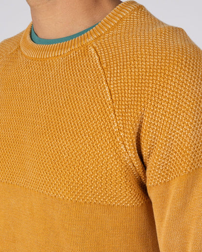 Coombe Mens Knitted Jumper in Yellow
