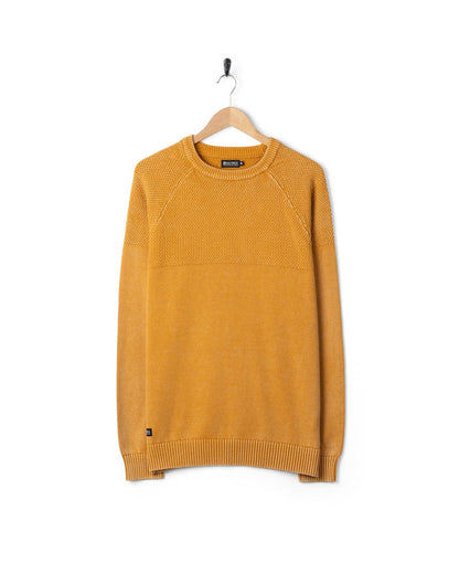 Coombe Mens Knitted Jumper in Yellow