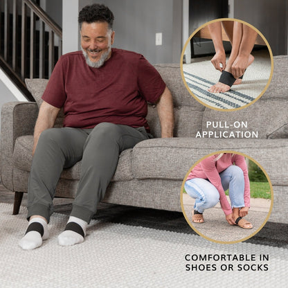 our slim heel spurt treatment sleeves are comfortable in shoes or socks