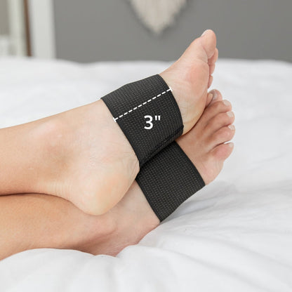 Our low-profile arch support bands are a short three inches wide to give the best support without limiting movement
