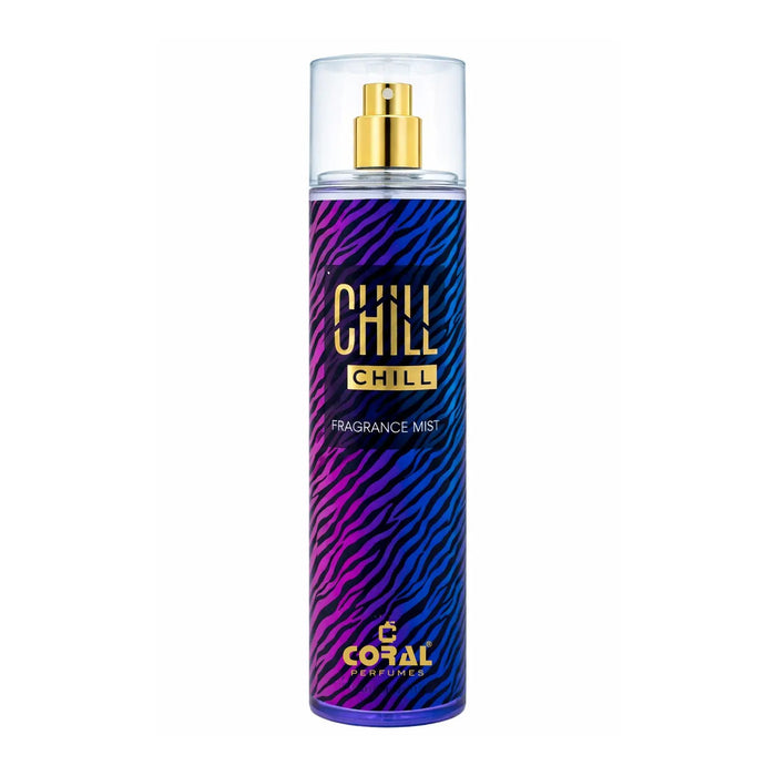 Bin Kamal Coral Chill Chill Fragrance Mist for Men, 250ml bottle with a sleek design and fresh, vibrant scent.